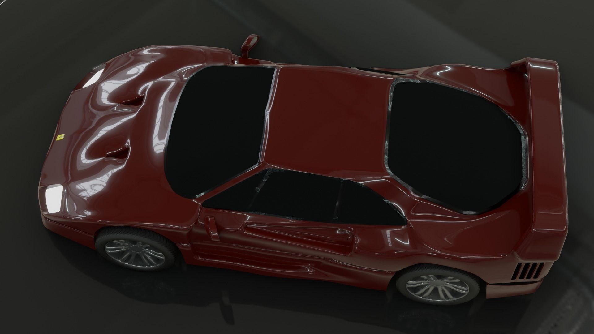 Ferrari f40 1987  Free low-poly 3D model_5