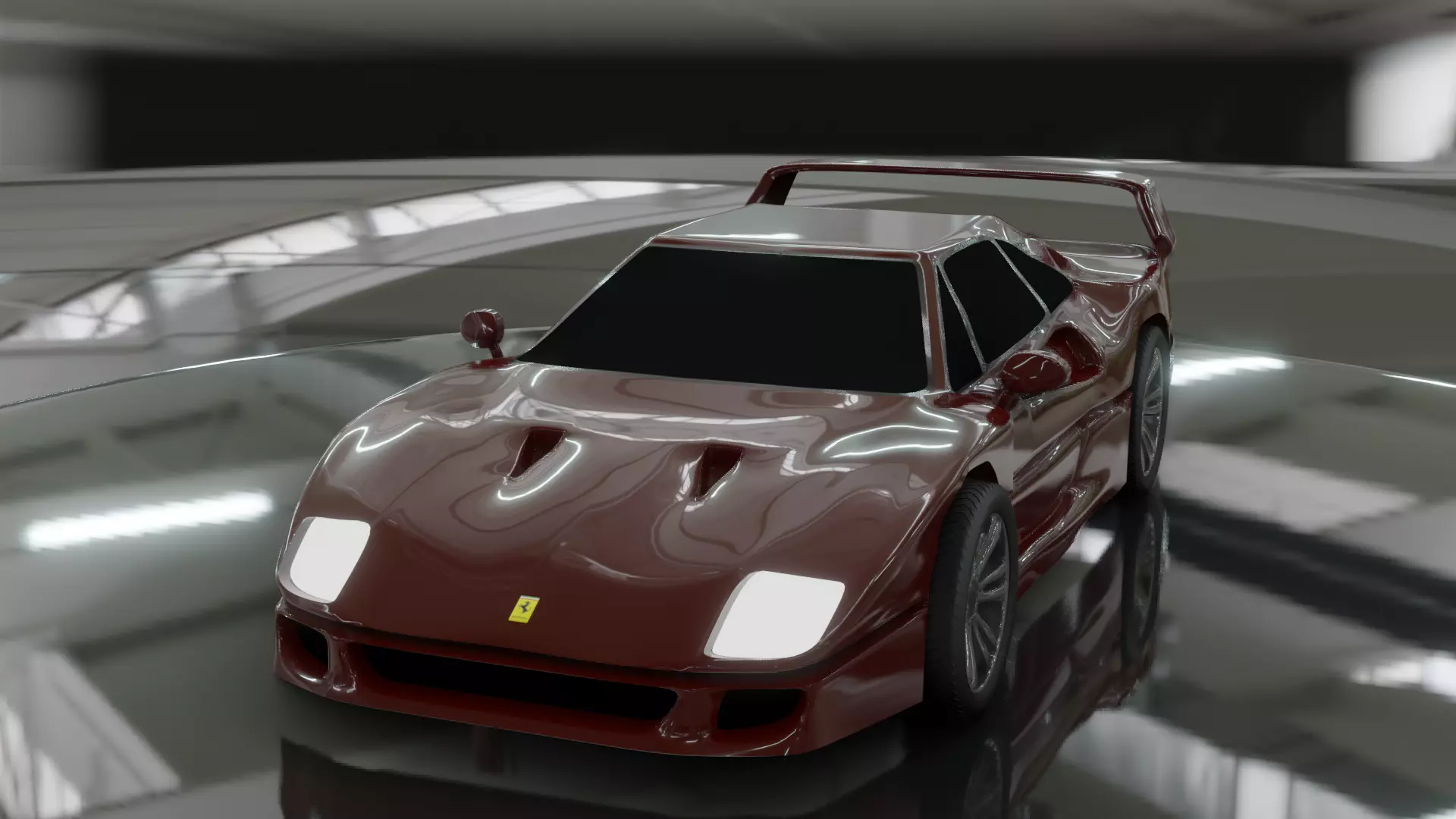 Ferrari f40 1987  Free low-poly 3D model_0