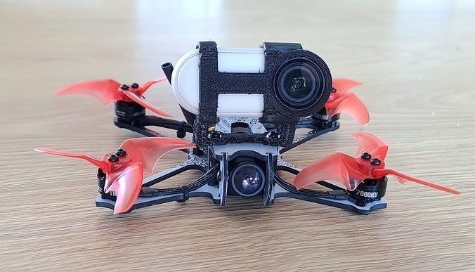 Insta360 Go2 TinyHawk Freestyle II less jello mount 3D print model