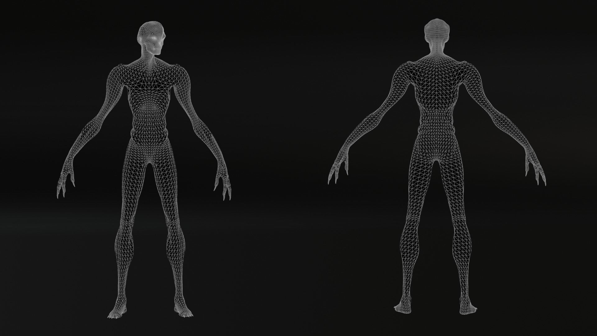 Alien humanoid Low-poly 3D model_6