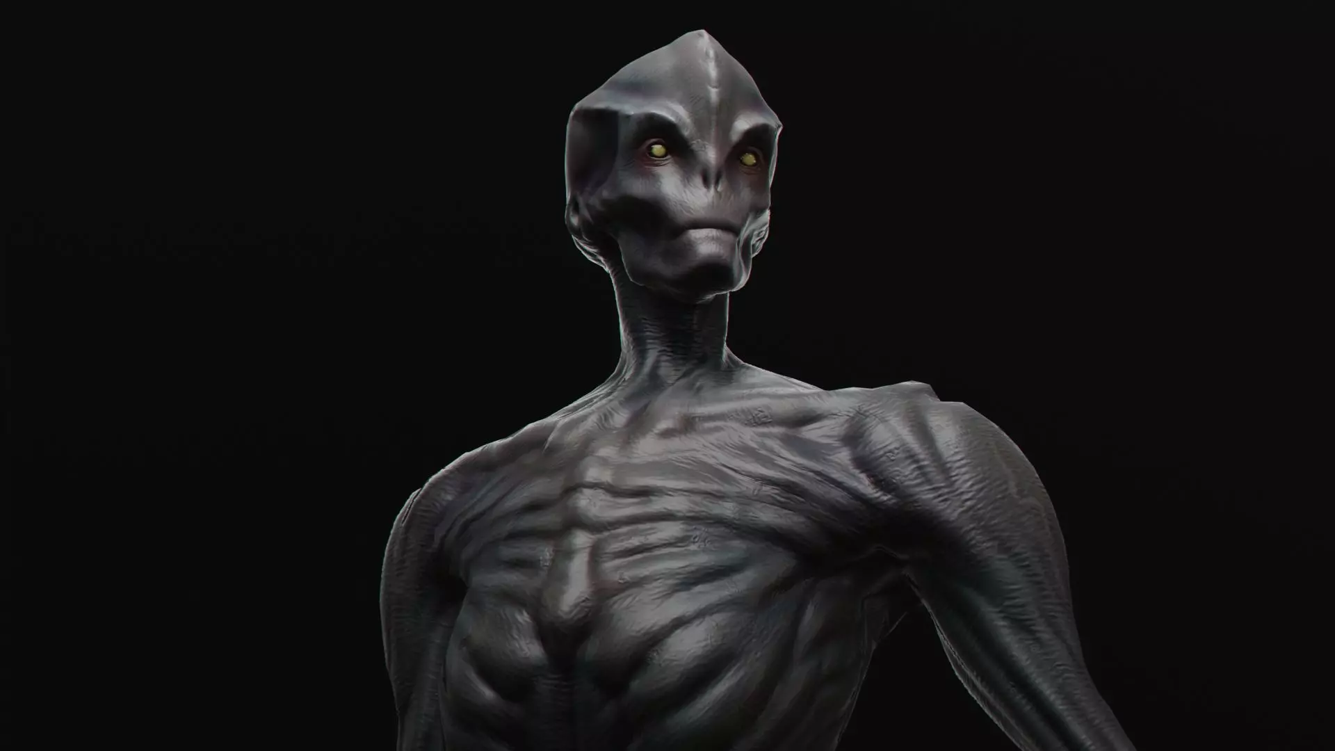 Alien humanoid Low-poly 3D model_0