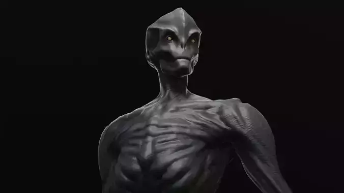 Alien humanoid Low-poly 3D model