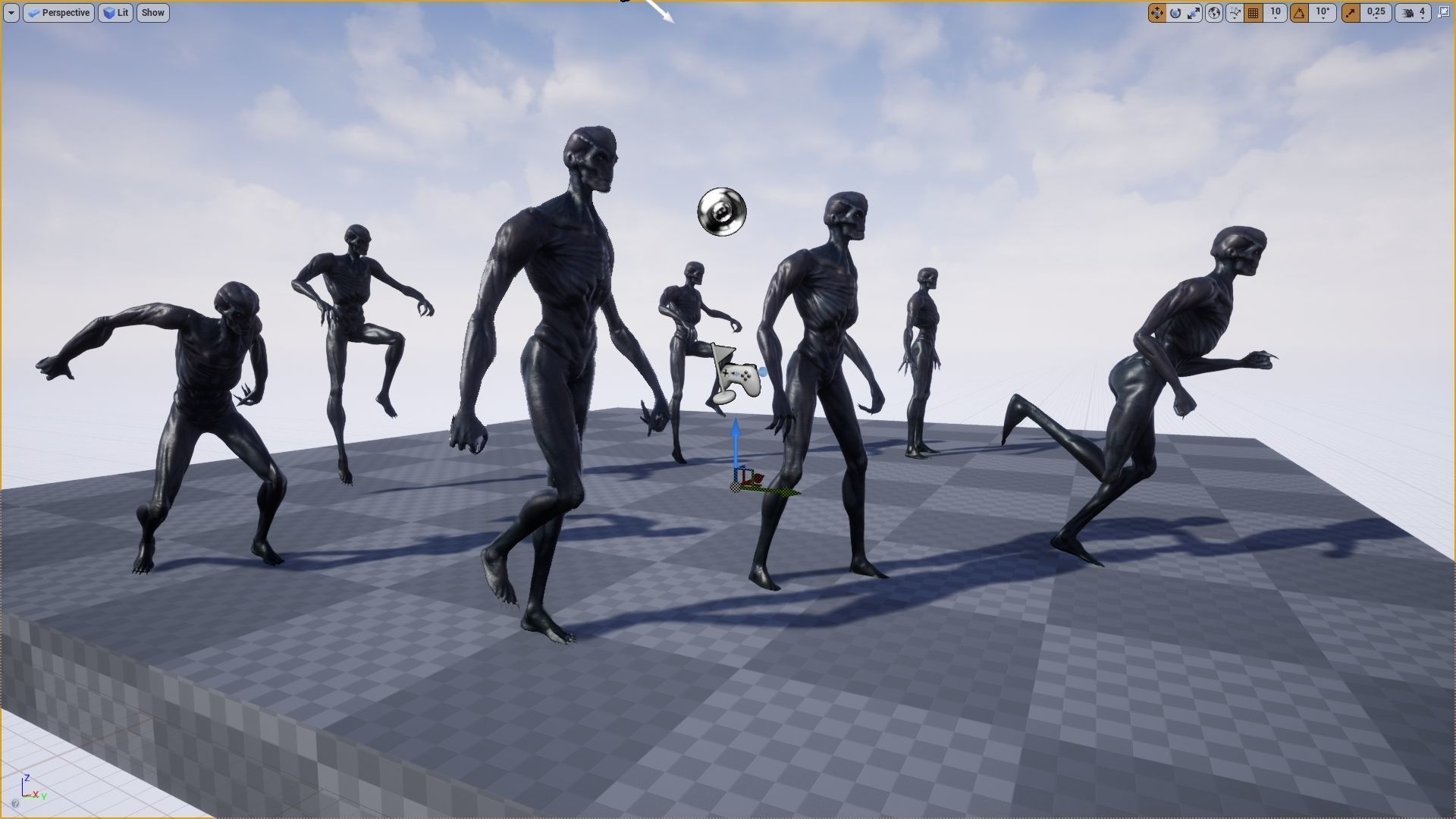 Alien humanoid Low-poly 3D model_7