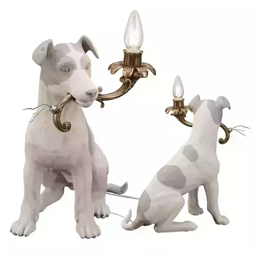 Dog lamp high poly for print  and low poly for visualization  Low-poly 3D model