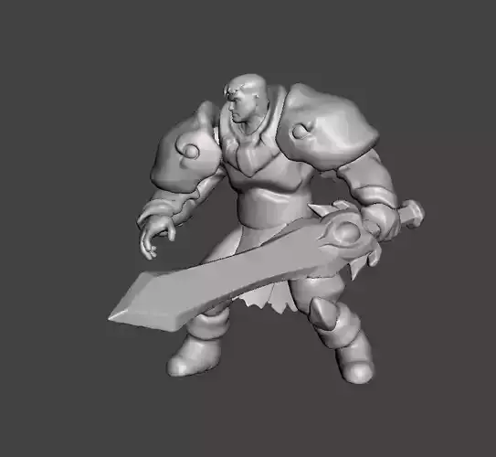 Garen 3D Model armored man holding sword