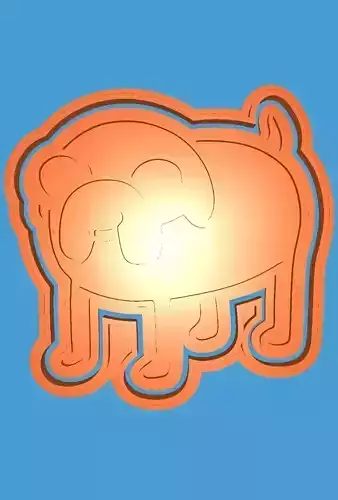 MakeIT Adventure Times Cookie Cutter Jake The Dog With Frame 3D model