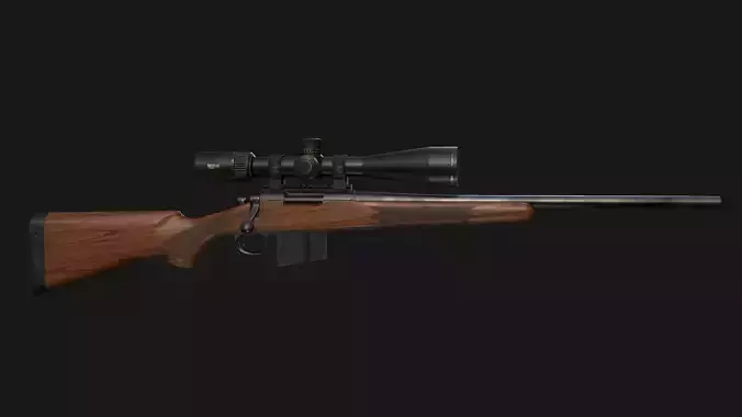Remington 700 short action sniper rifle Low-poly 3D model