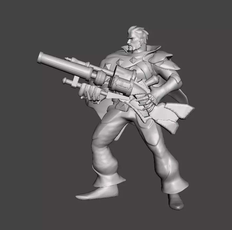 Graves 3D Model character with gun 3D print model_0