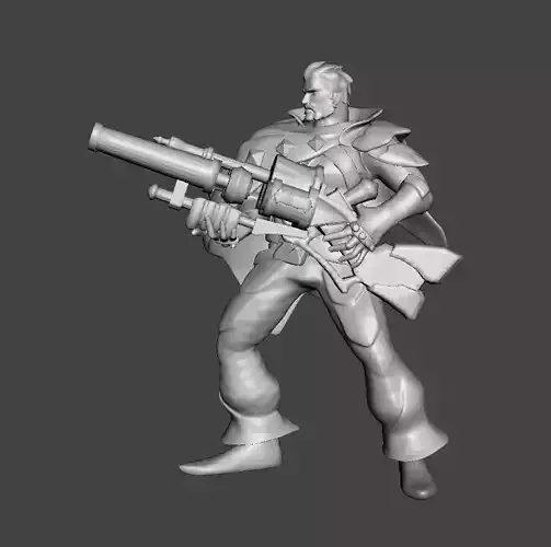 Graves 3D Model character with gun