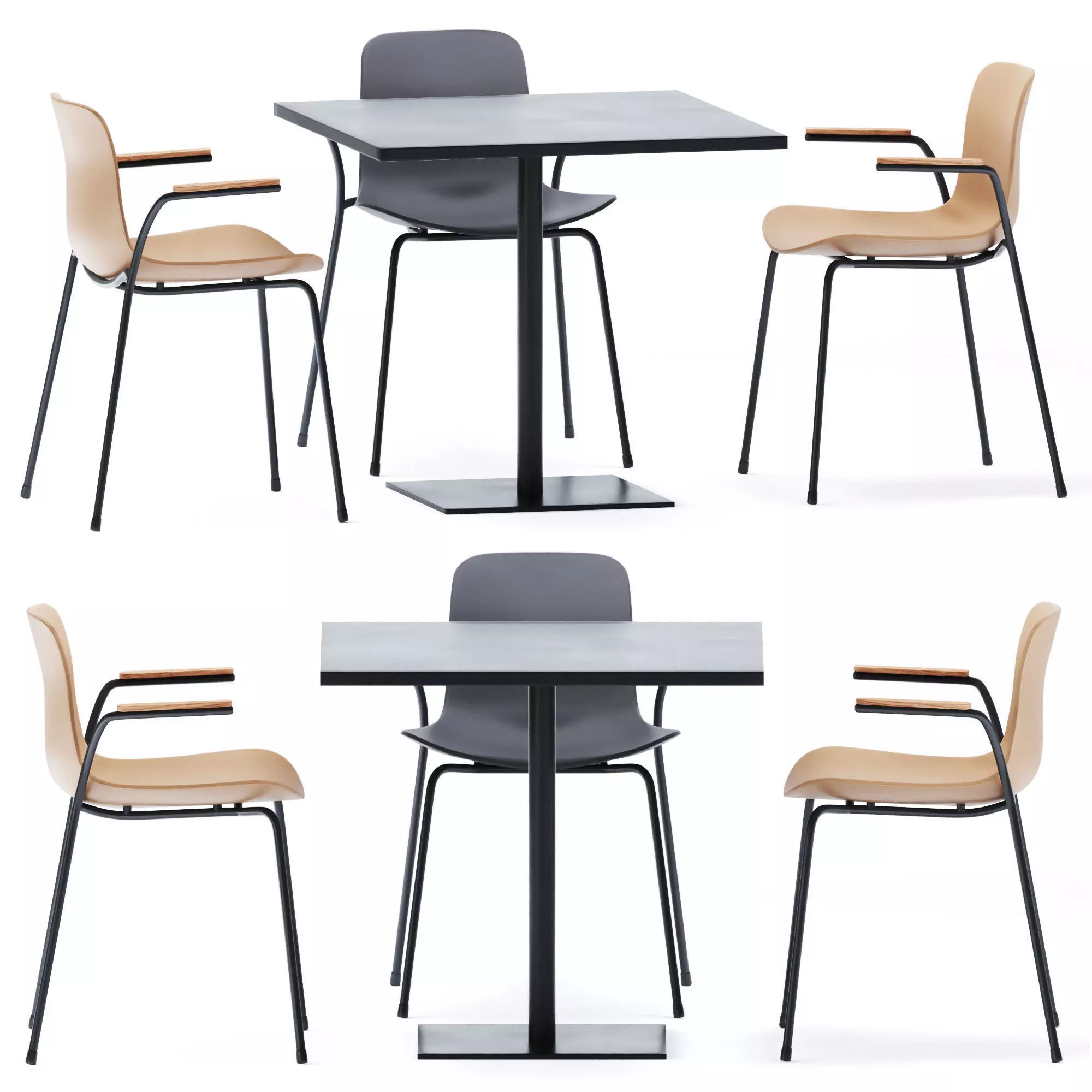 Square Table Stan by Viccarbe 3D model_0