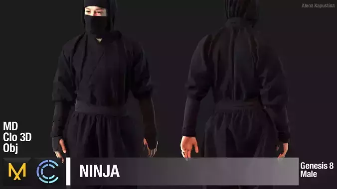 Ninja  Marvelous Designer  project 3D model