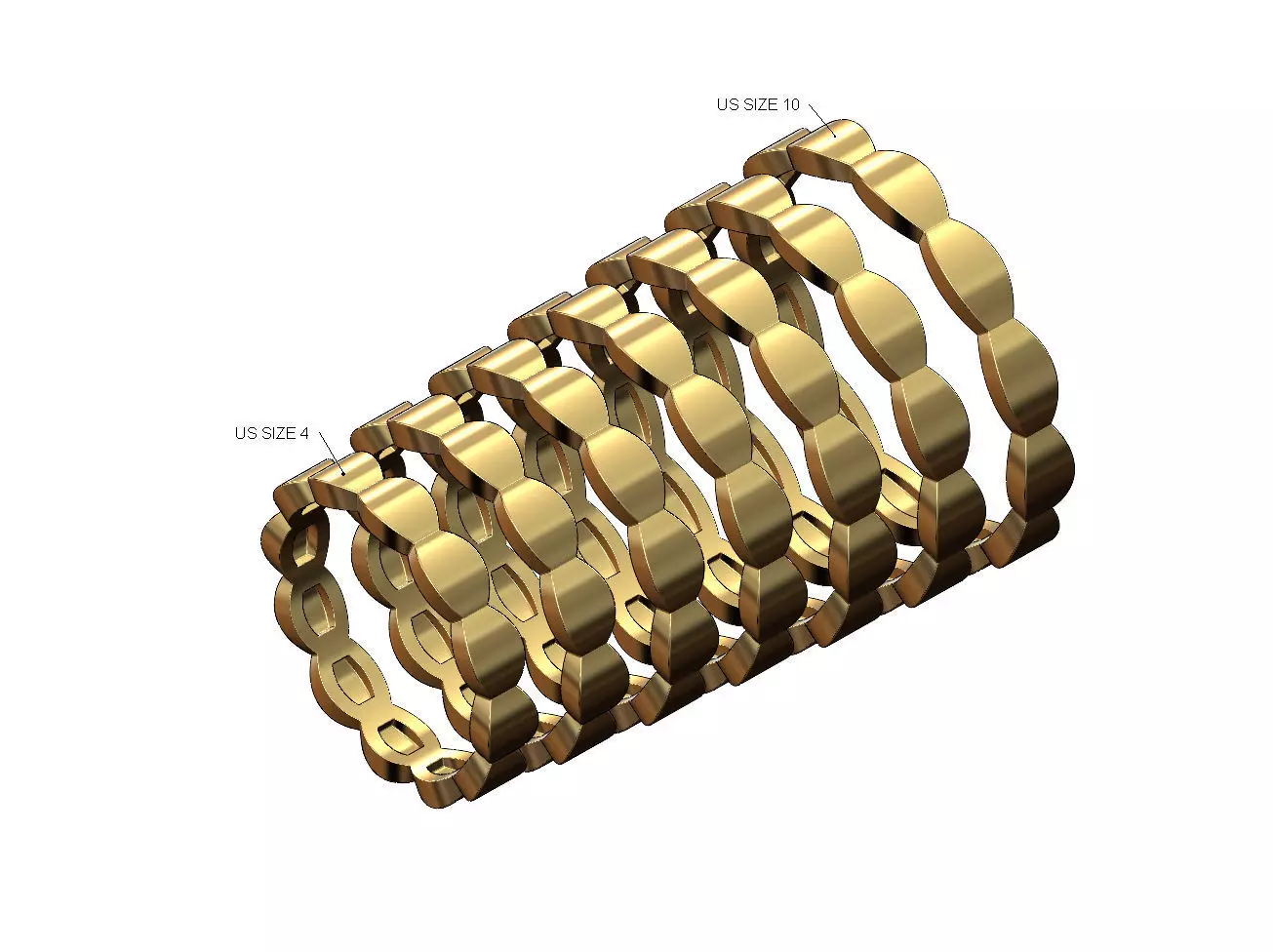 Rounded motif stacker band US size 4to10 3D print model_0