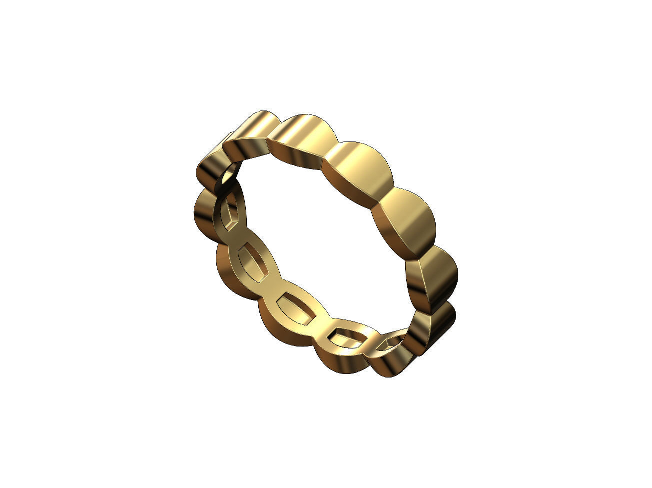 Rounded motif stacker band US size 4to10 3D print model_1