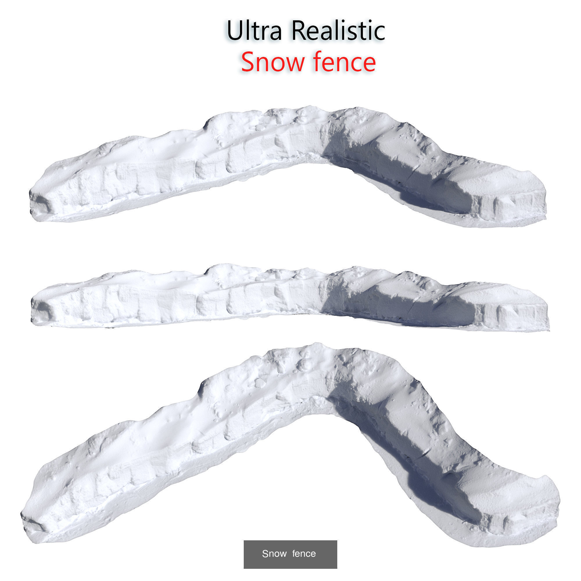 Ultra realistic Snowy mountains HQ 3D Model Collection_3