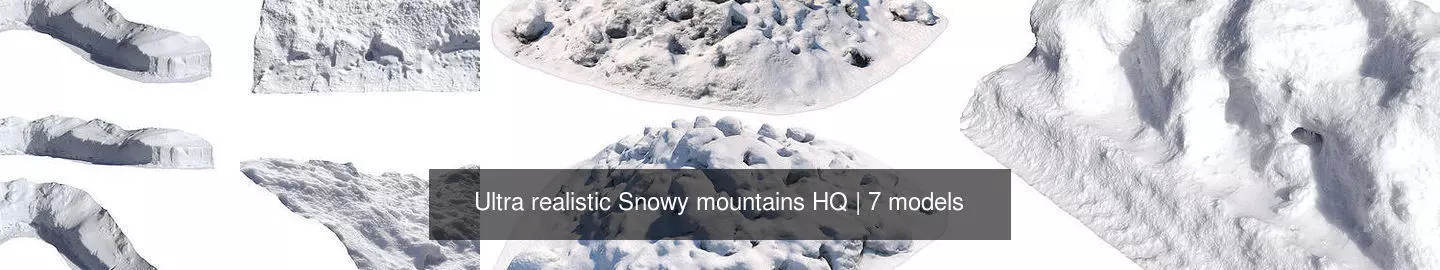 Ultra realistic Snowy mountains HQ 3D Model Collection_1