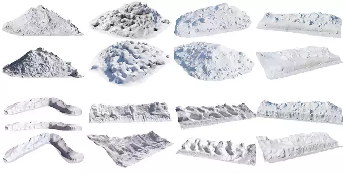 Ultra realistic Snowy mountains HQ 3D Model Collection