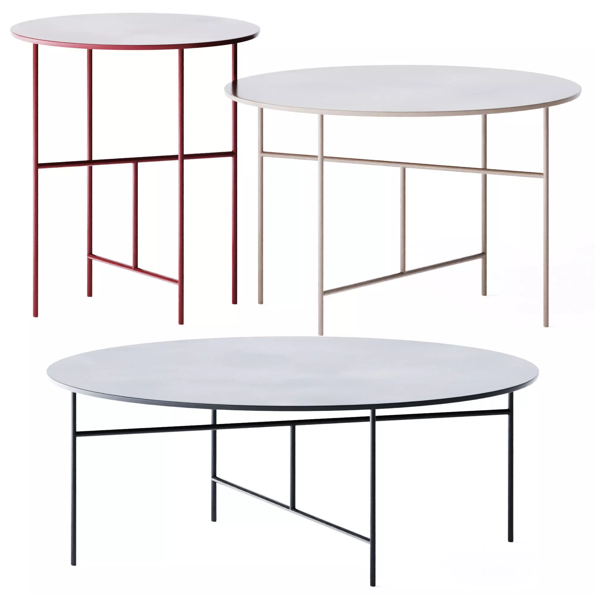 Metal Round Coffee Tables Sen by De Padova 3D model