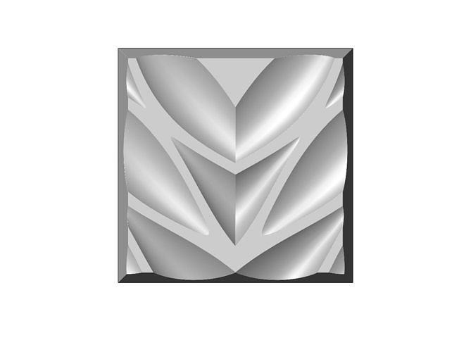Abstract wave pattern relief 3d wall panel N05 3D print model