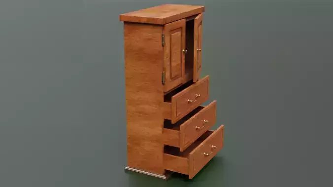 Cupboard wooden cabinet with drawers