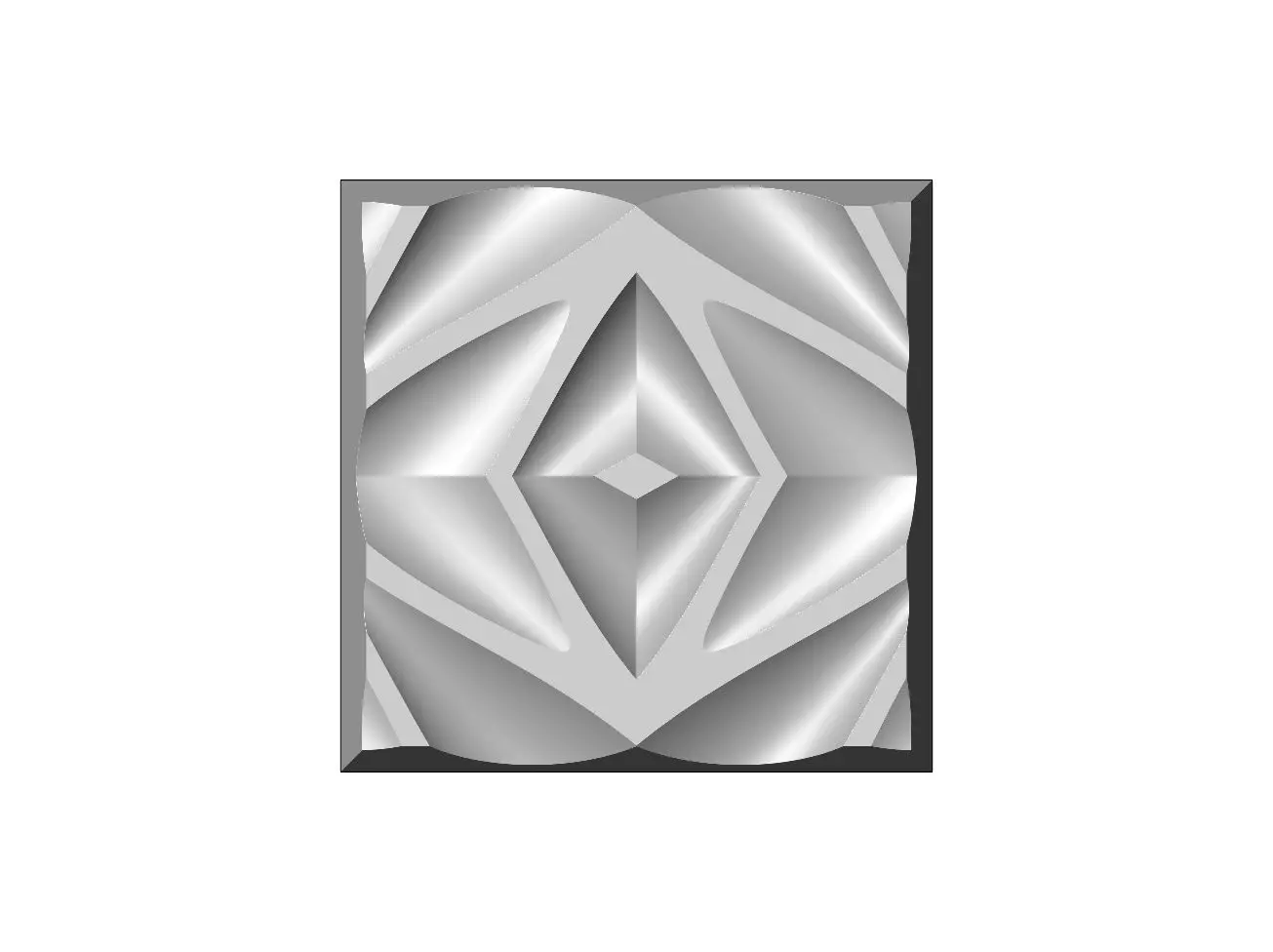 Abstract wave pattern relief 3d wall panel N06 3D print model