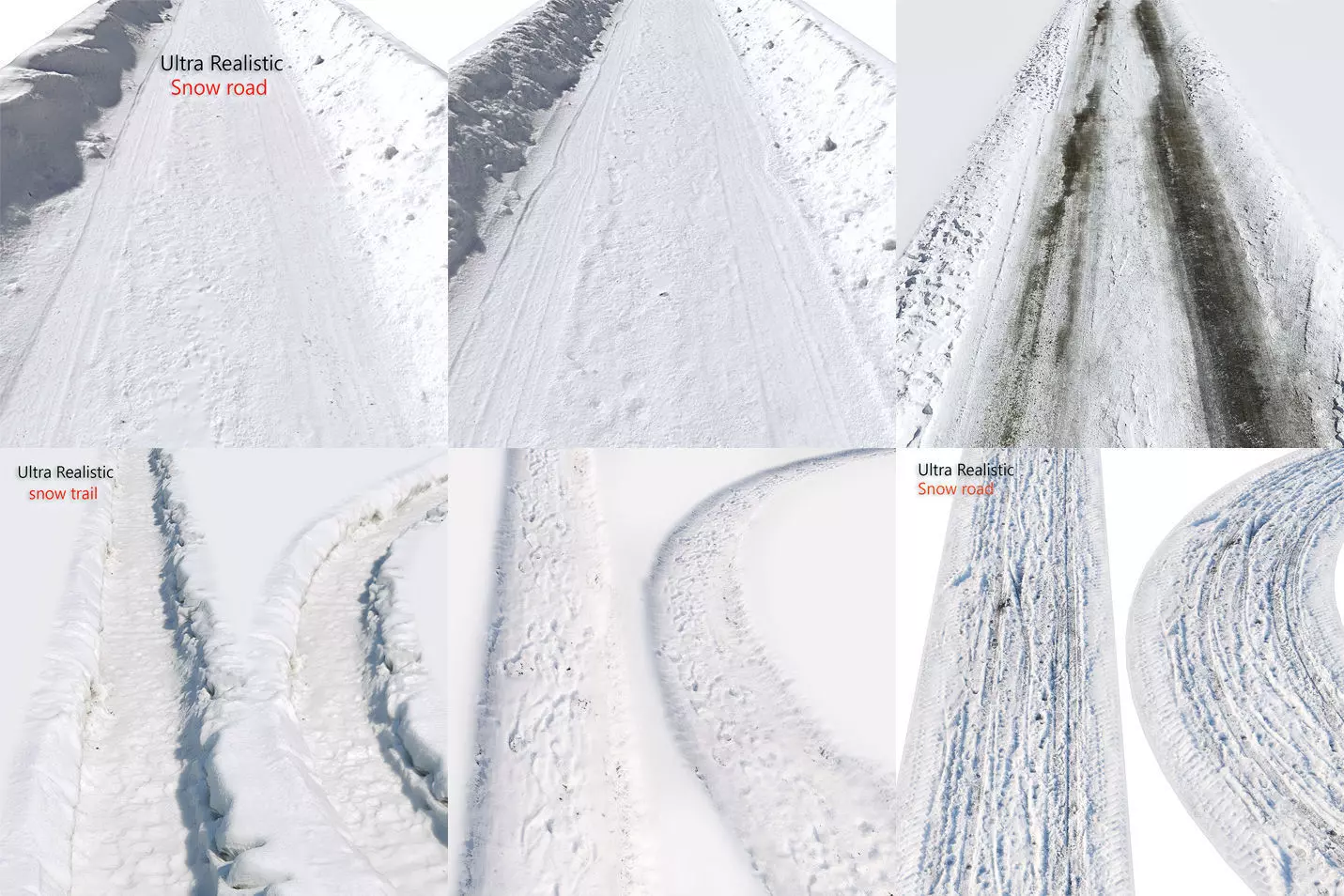 Ultra realistic Snow roads HQ 3D Model Collection_0