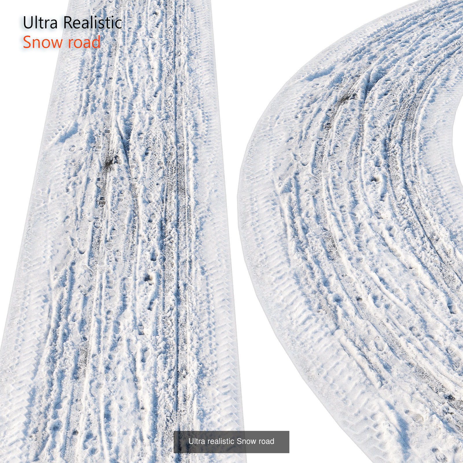 Ultra realistic Snow roads HQ 3D Model Collection_3