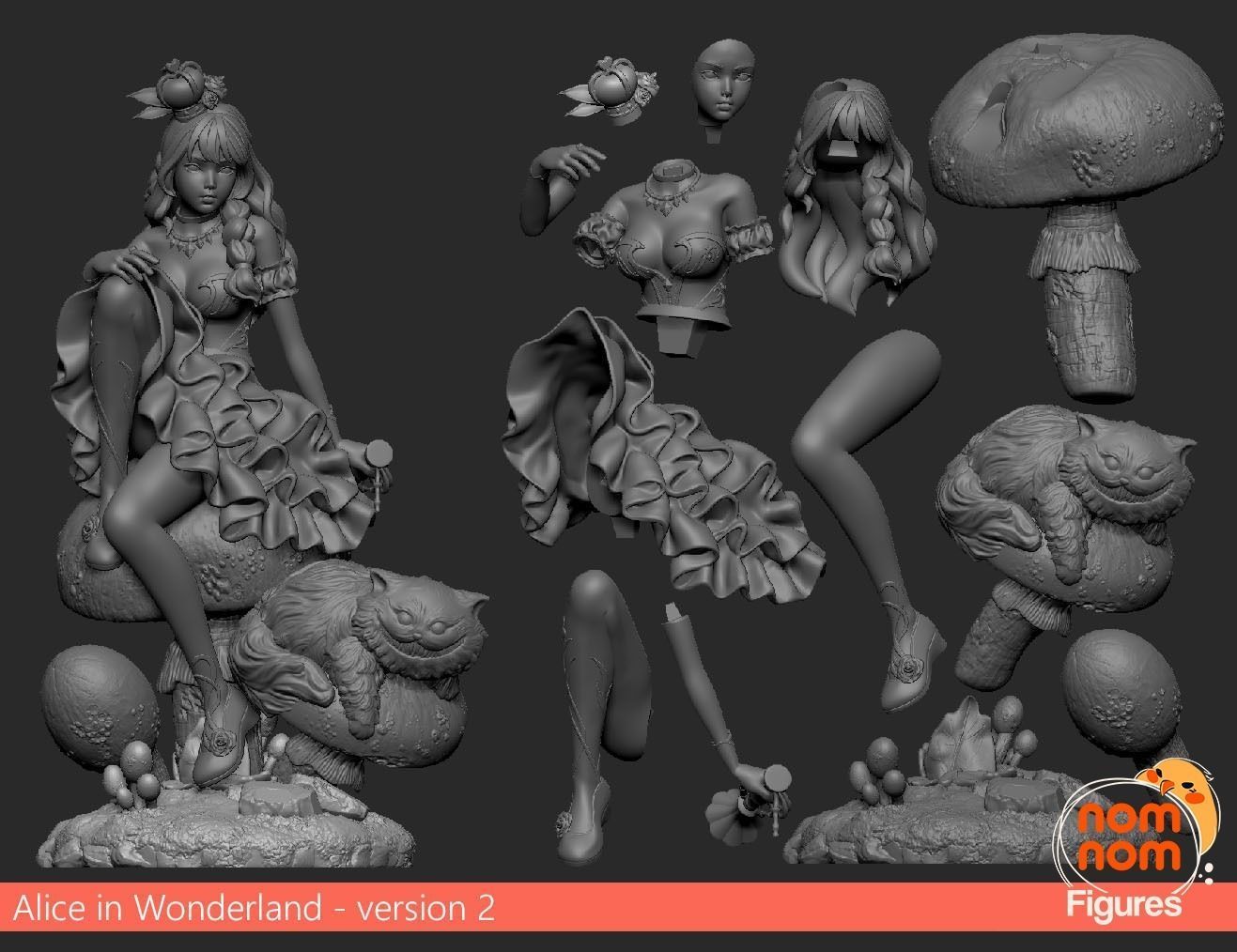 Alice in Wonderland - Version 1 and 2 3D print model_3