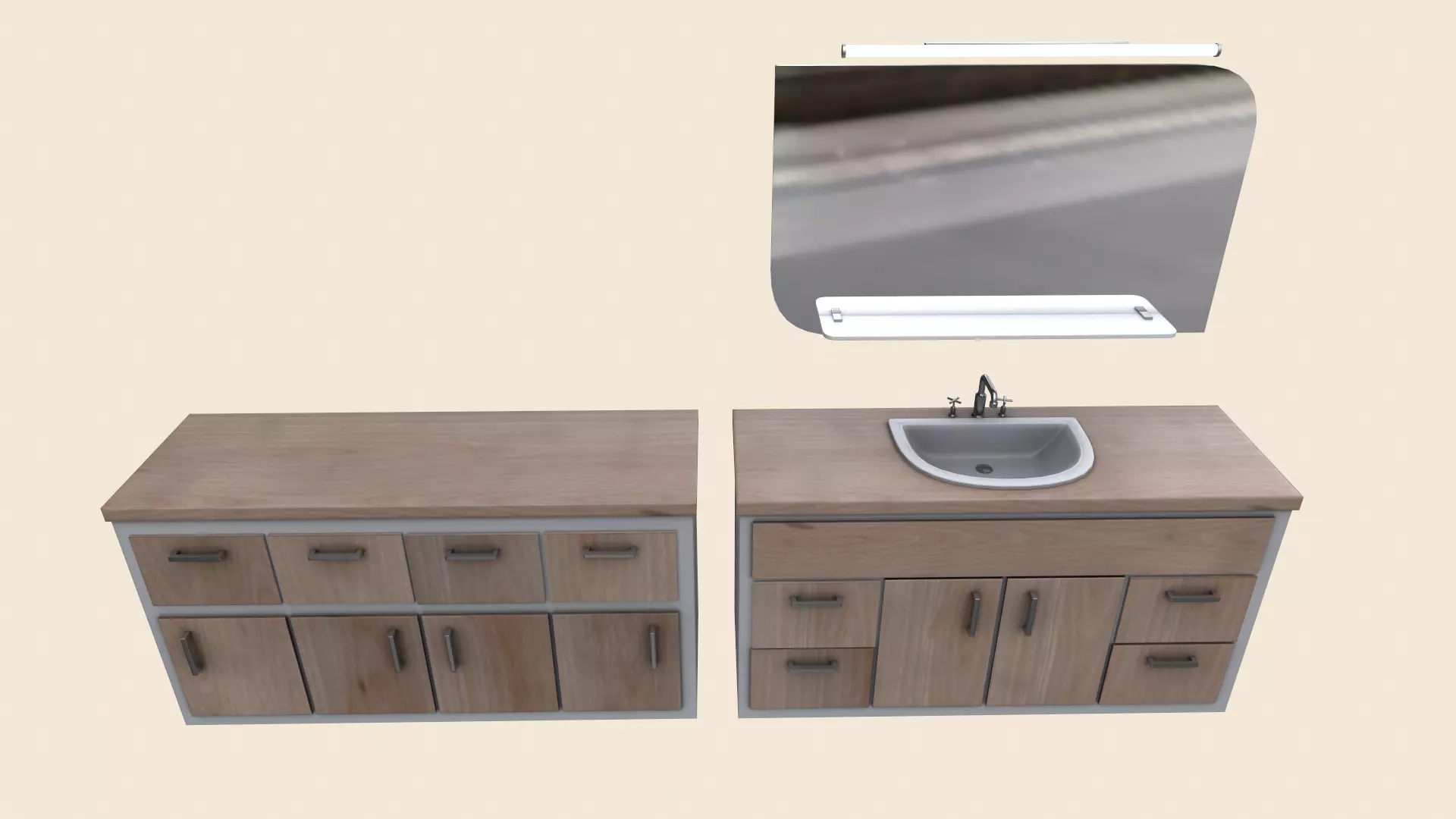 Bathroom Furniture Low-poly 3D model_0