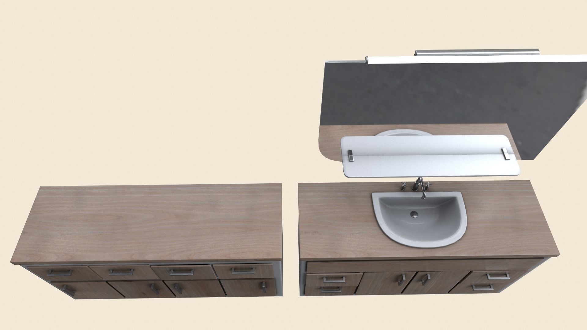 Bathroom Furniture Low-poly 3D model_4