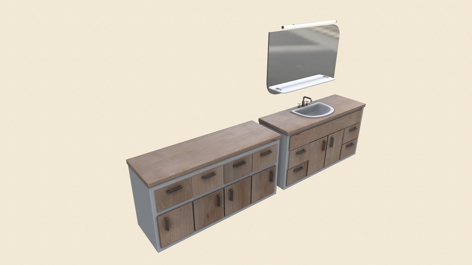 Bathroom Furniture Low-poly 3D model_3