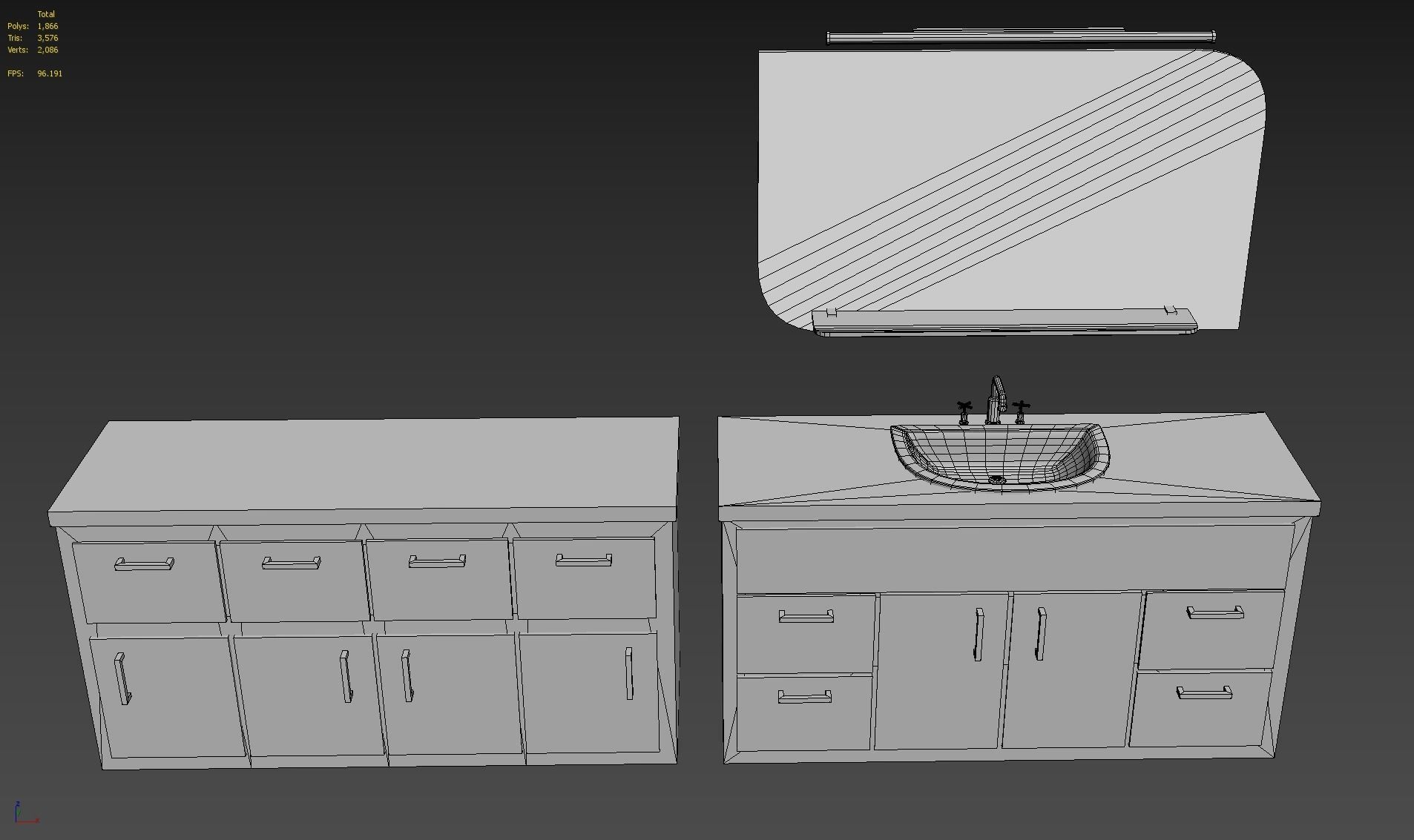 Bathroom Furniture Low-poly 3D model_14