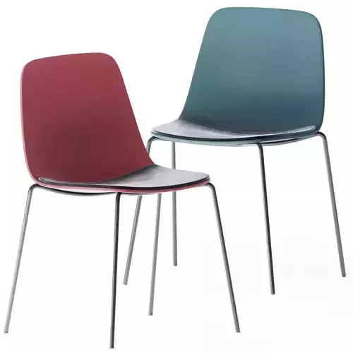 Maarten Upholstered Four Legs Chair by Viccarbe