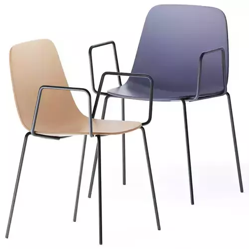 Maarten Plastic Four Legs Armrest Chair by Viccarbe