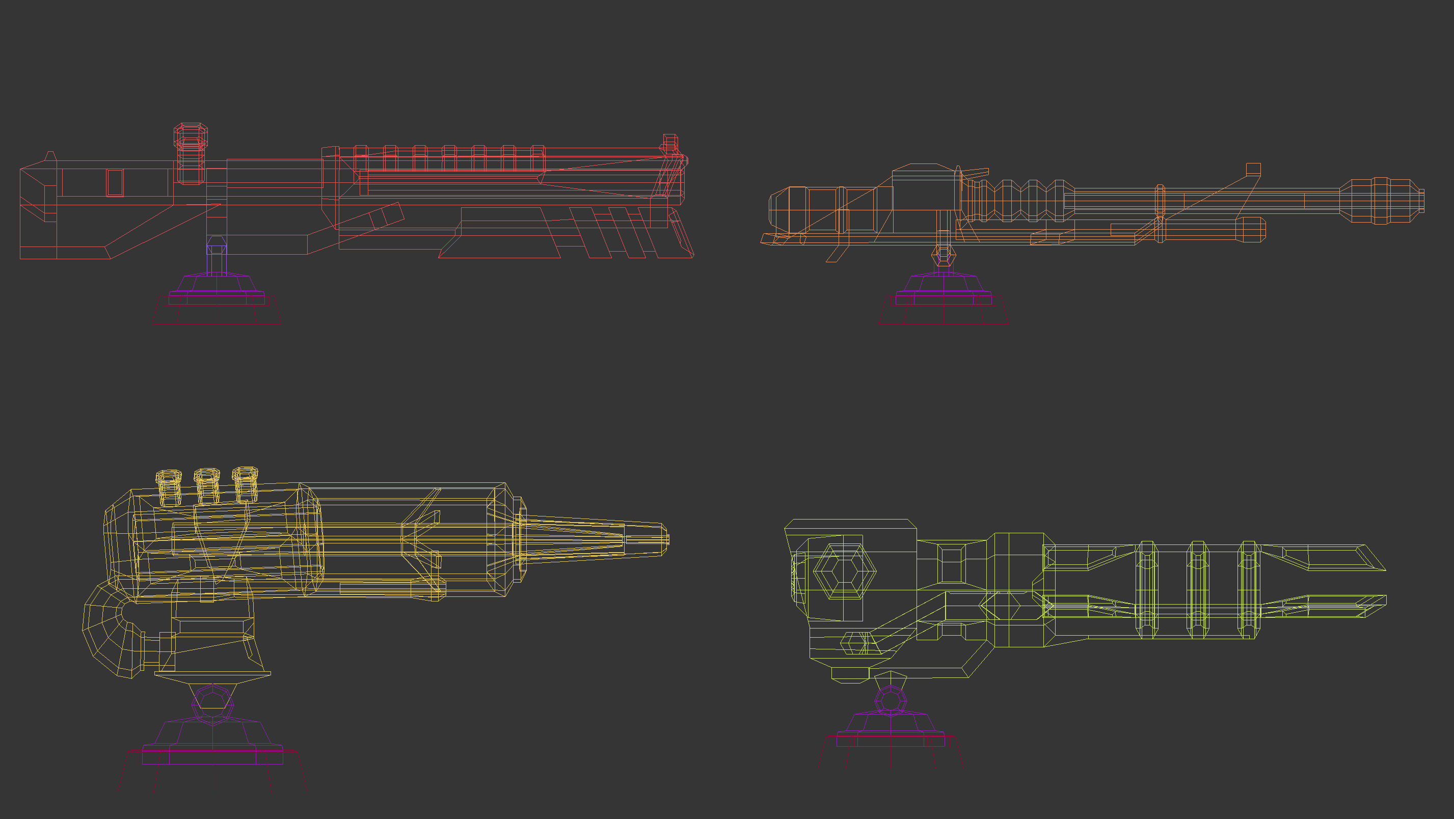 Low Poly Laser Gun Pack 01 Low-poly 3D model_13