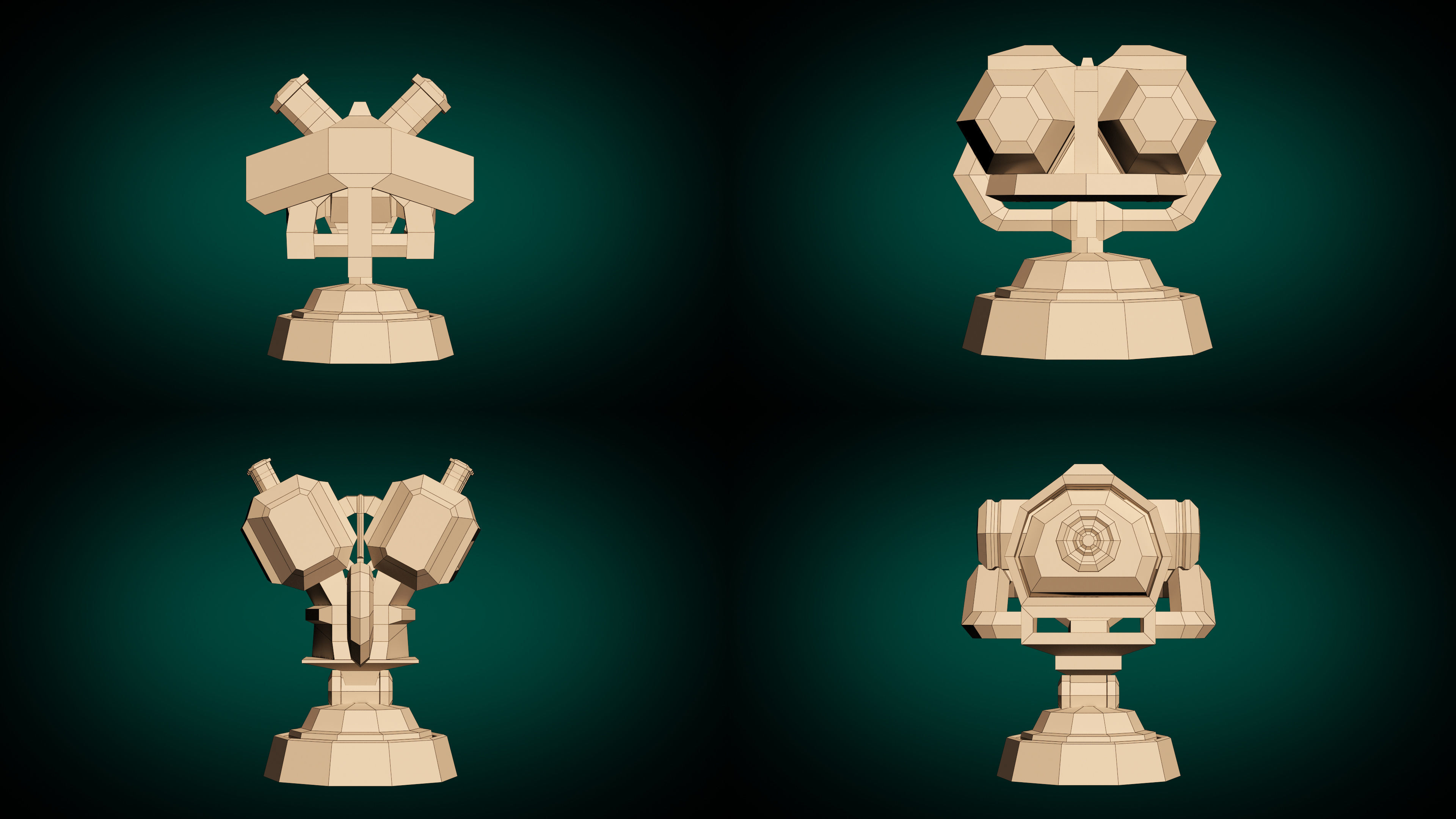 Low Poly Laser Gun Pack 01 Low-poly 3D model_9