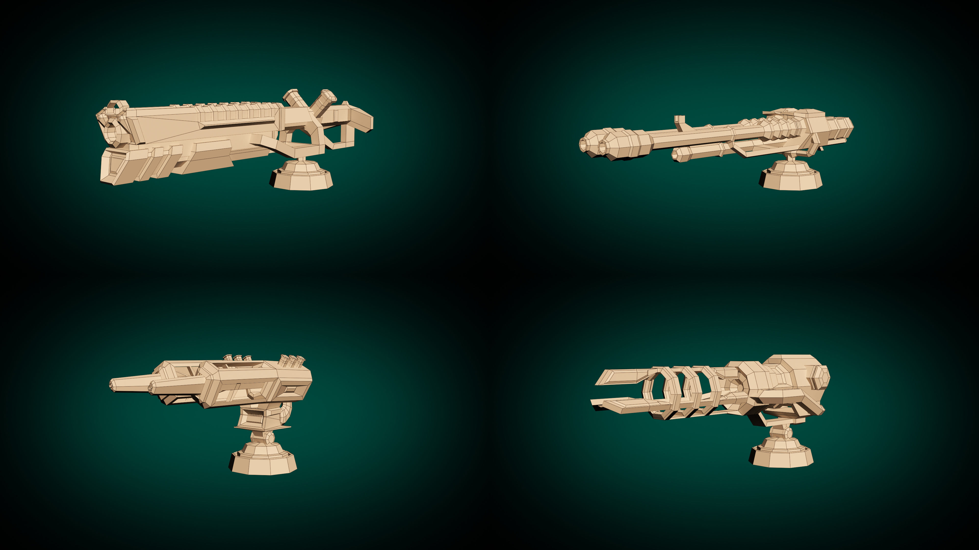 Low Poly Laser Gun Pack 01 Low-poly 3D model_6