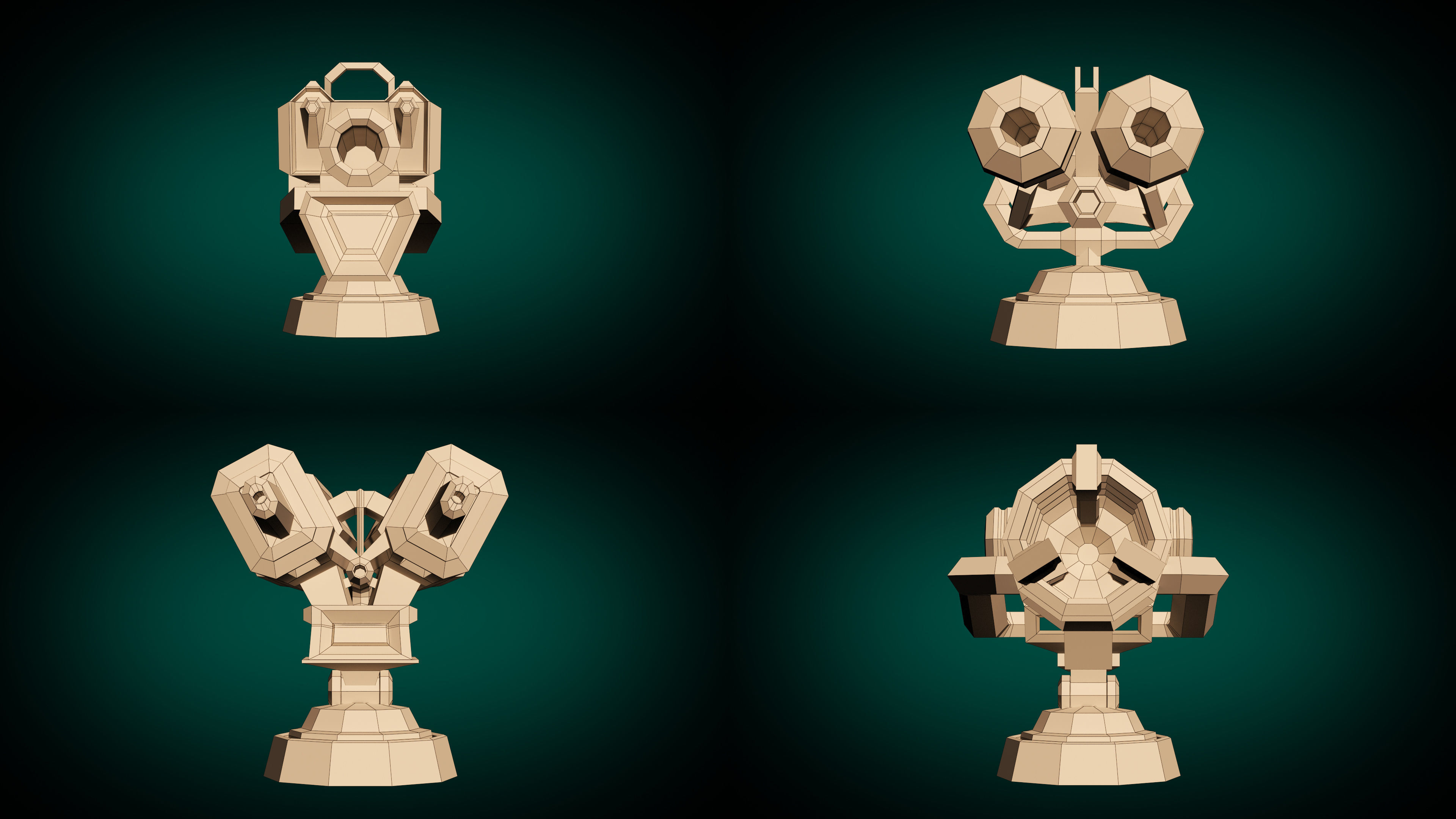 Low Poly Laser Gun Pack 01 Low-poly 3D model_7