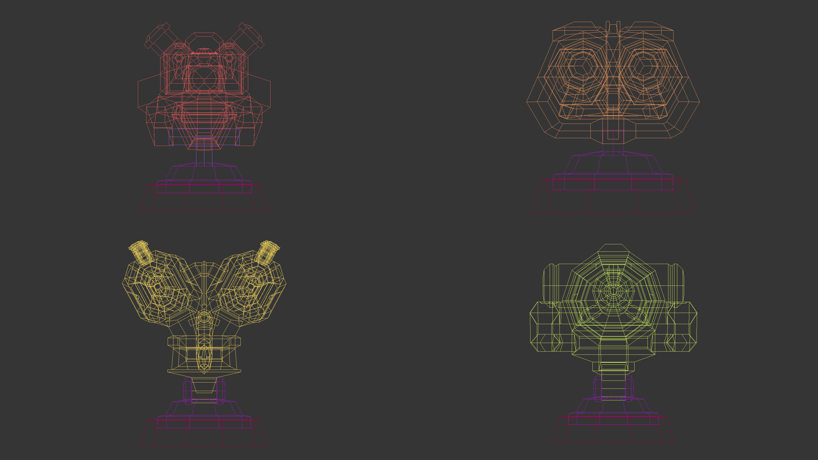 Low Poly Laser Gun Pack 01 Low-poly 3D model_12
