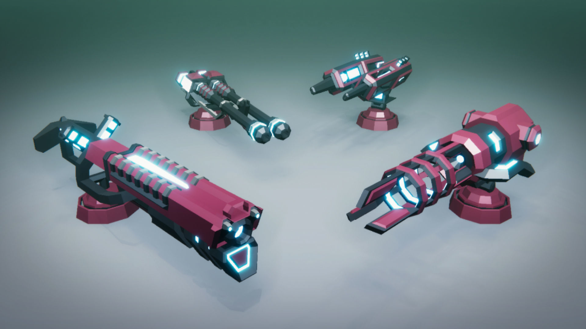 Low Poly Laser Gun Pack 01 Low-poly 3D model_5