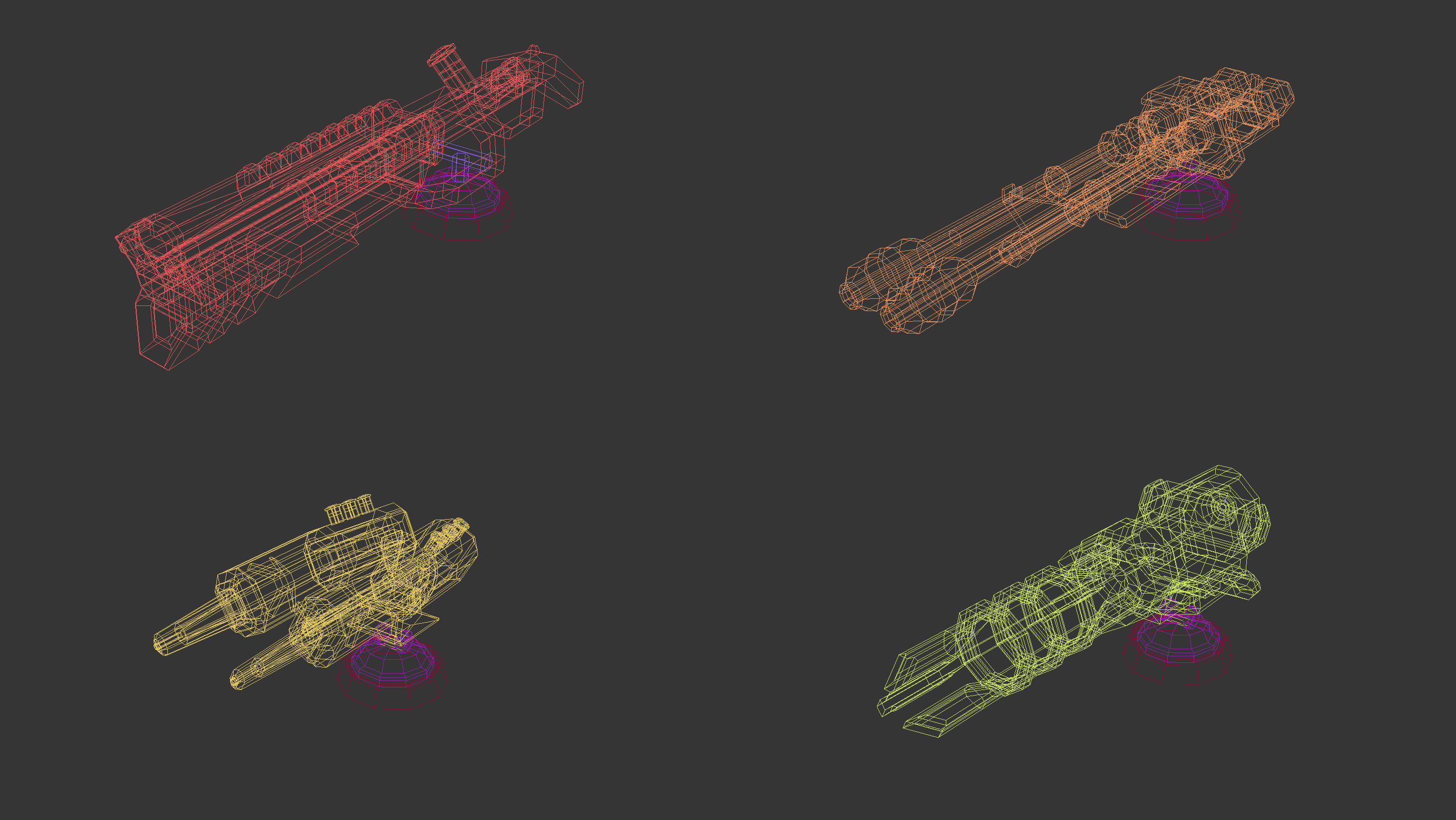 Low Poly Laser Gun Pack 01 Low-poly 3D model_11