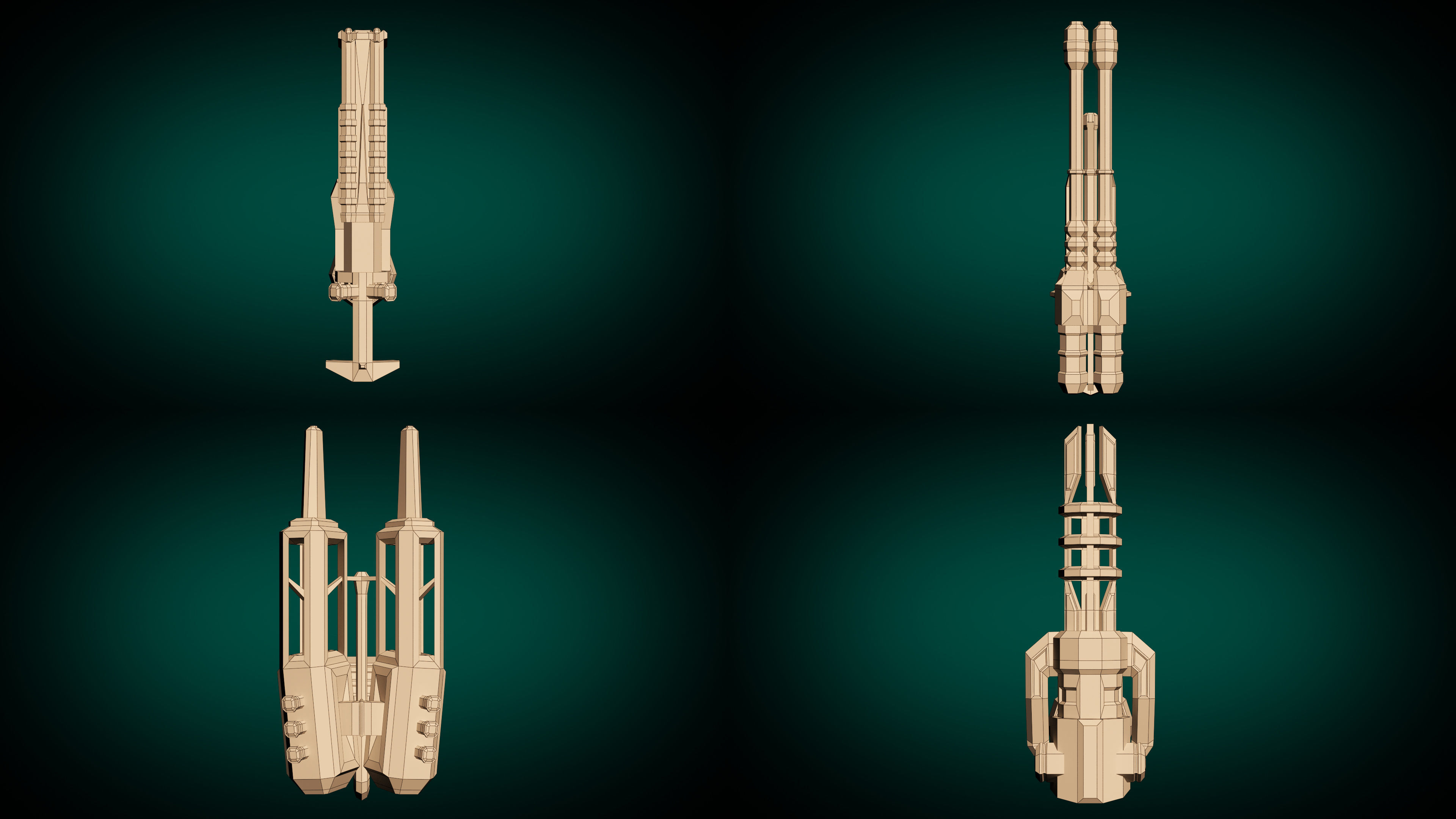 Low Poly Laser Gun Pack 01 Low-poly 3D model_10