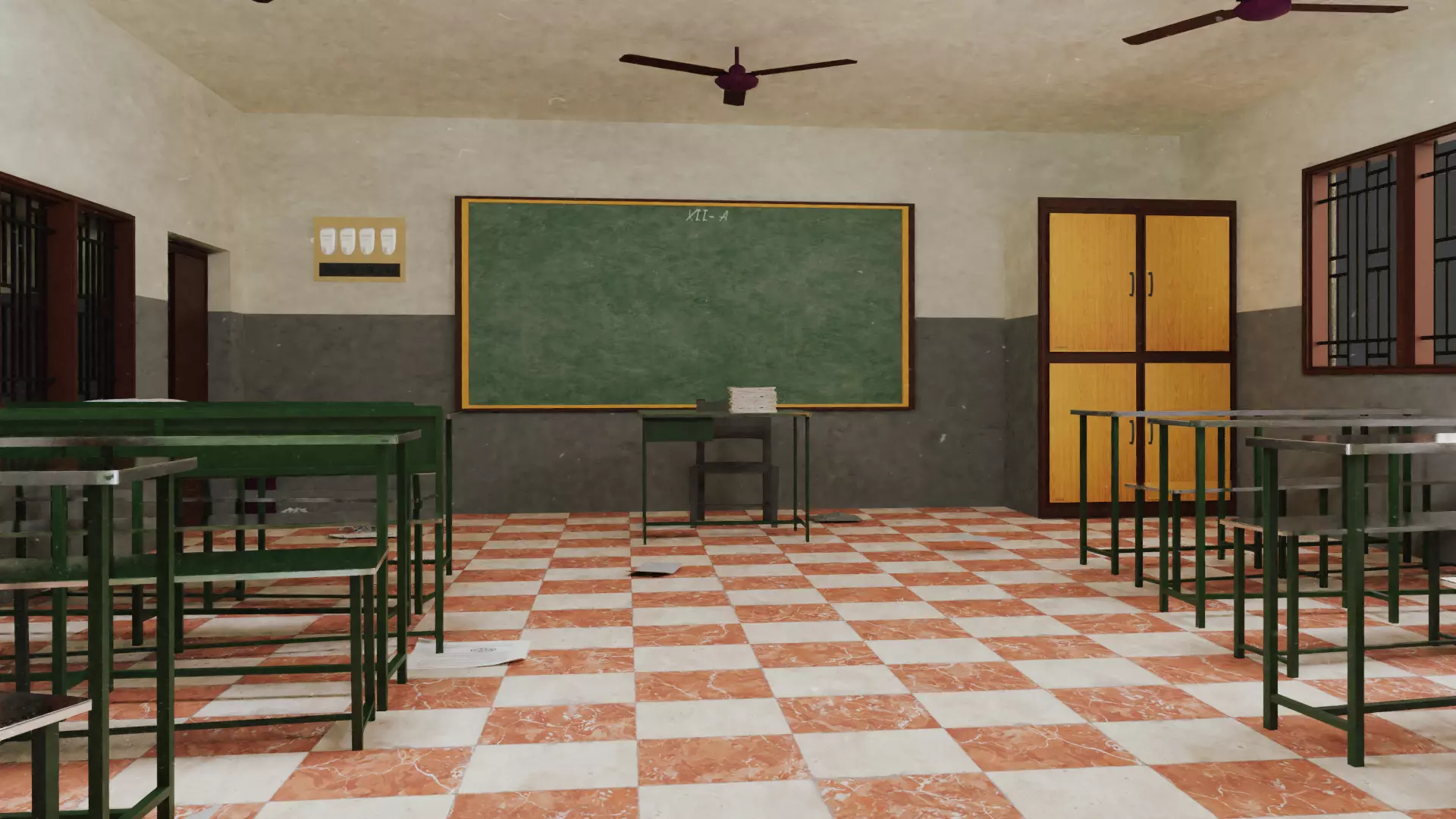 Classroom in a School Project 3D model_0