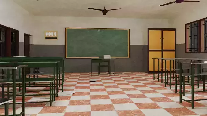 Classroom in a School Project 3D model