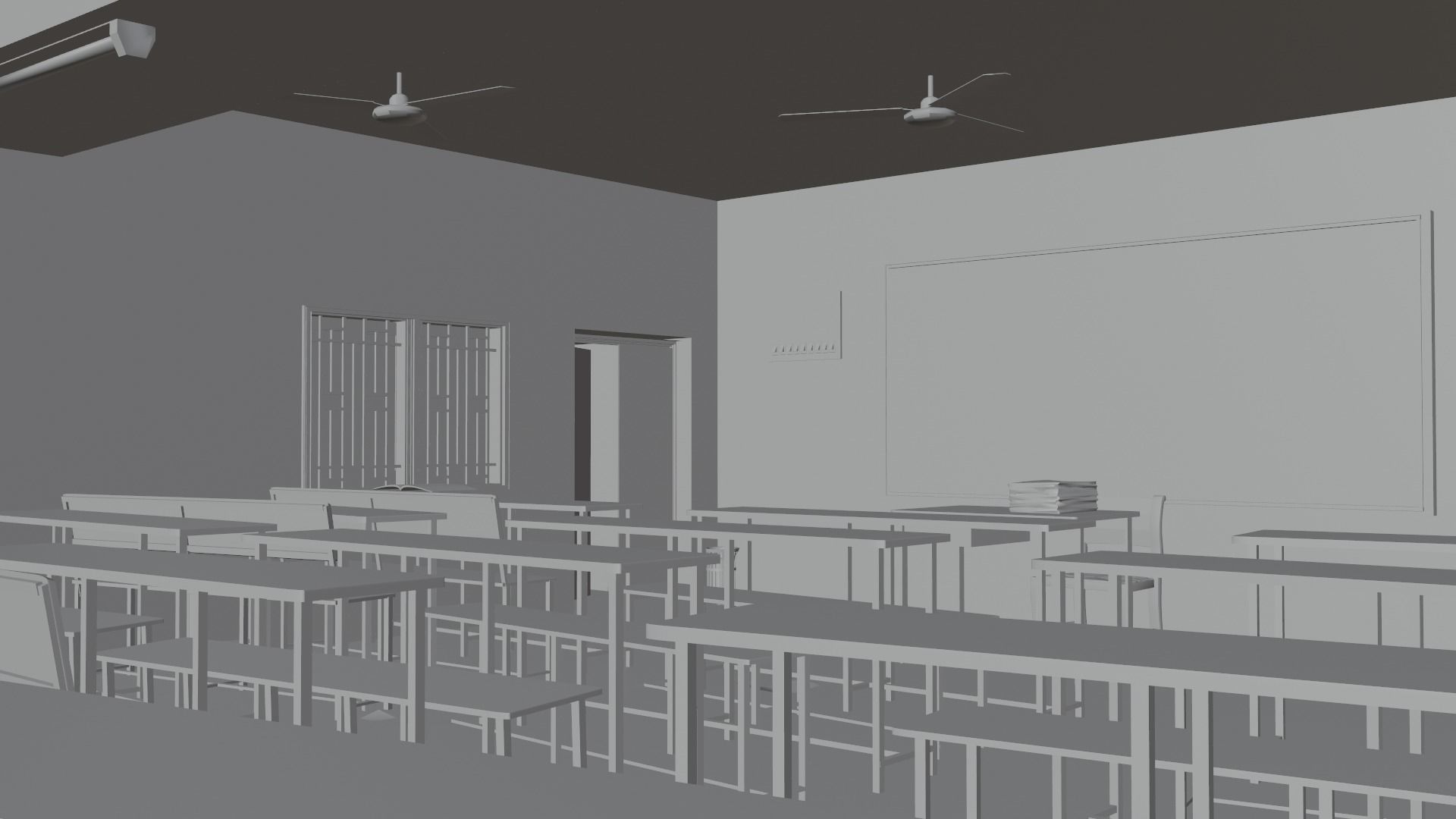 Classroom in a School Project 3D model_2
