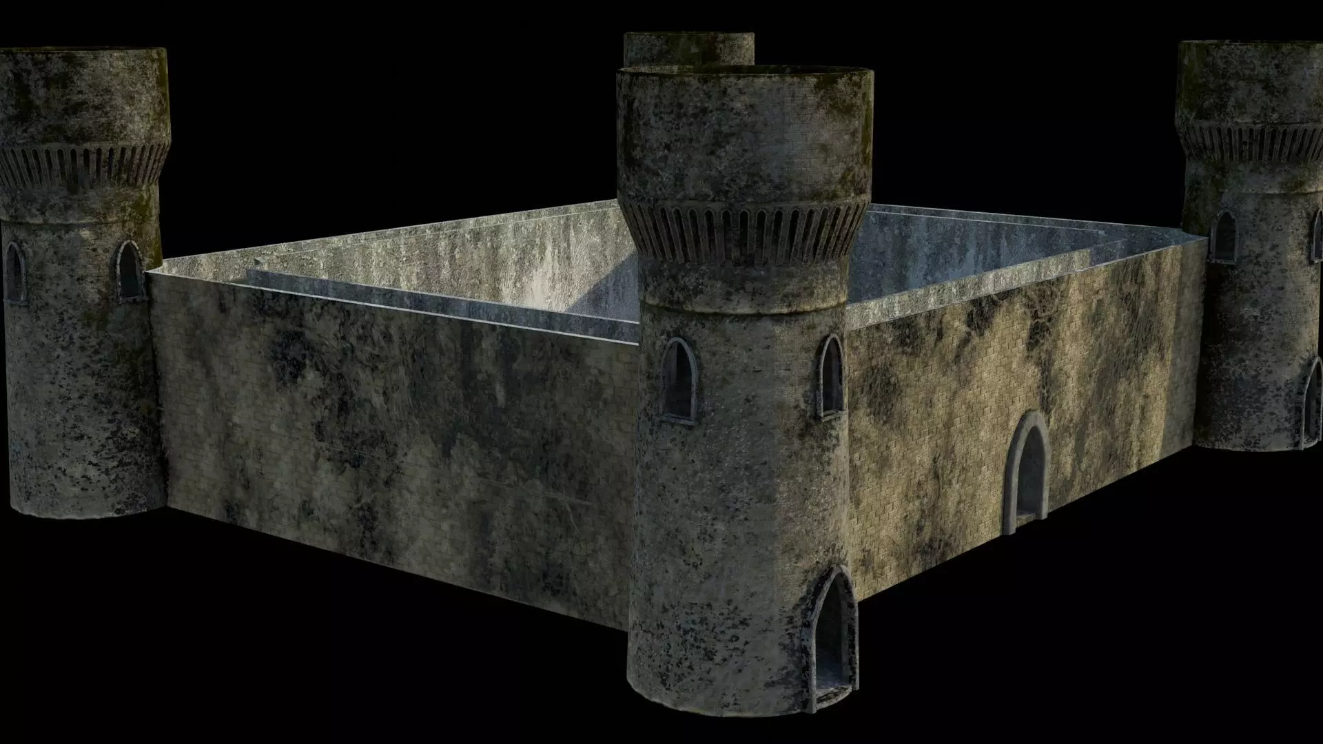 Castle 3D model textures 4K PBR -UE4 Low-poly 3D model_0