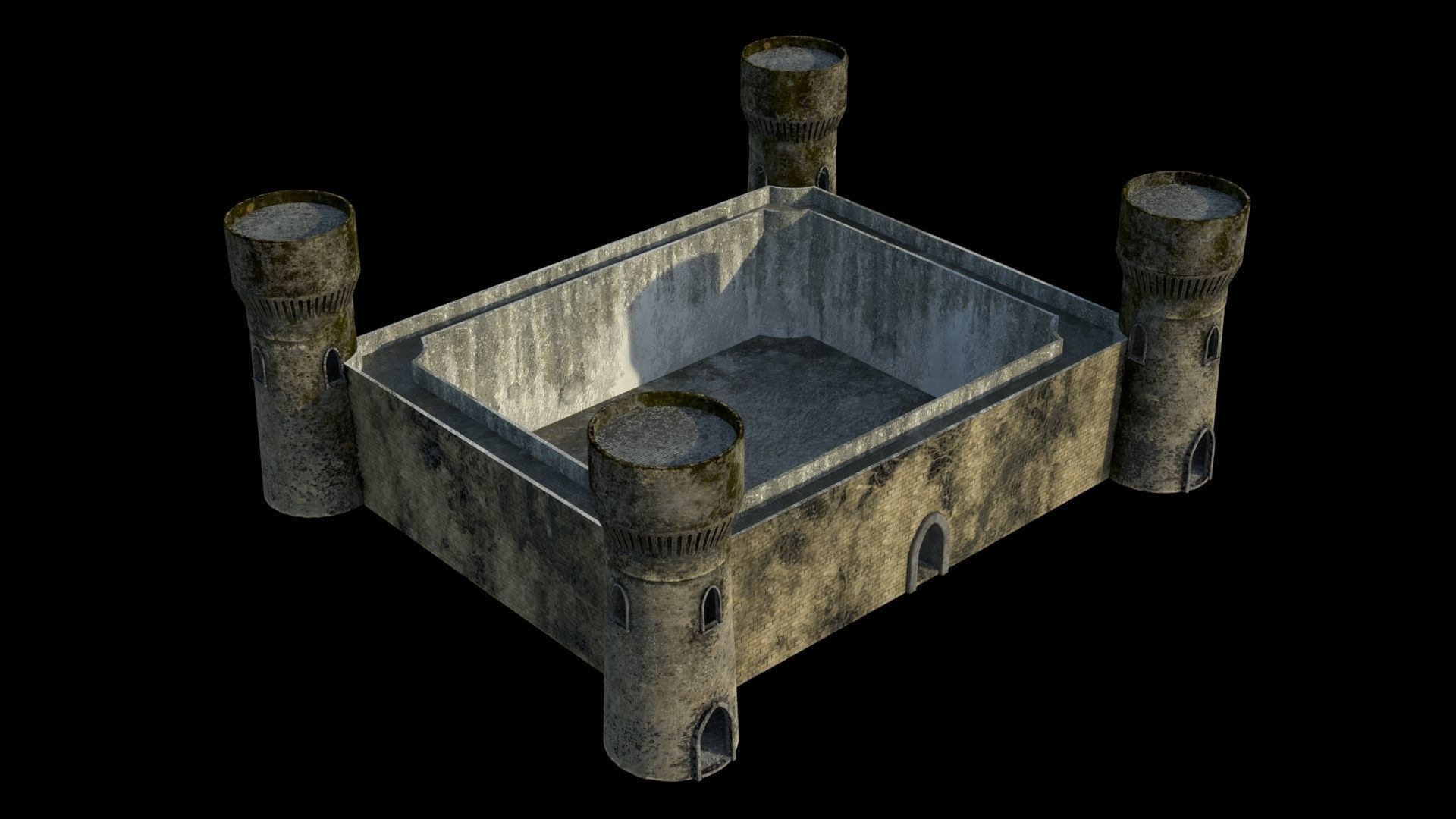 Castle 3D model textures 4K PBR -UE4 Low-poly 3D model_1