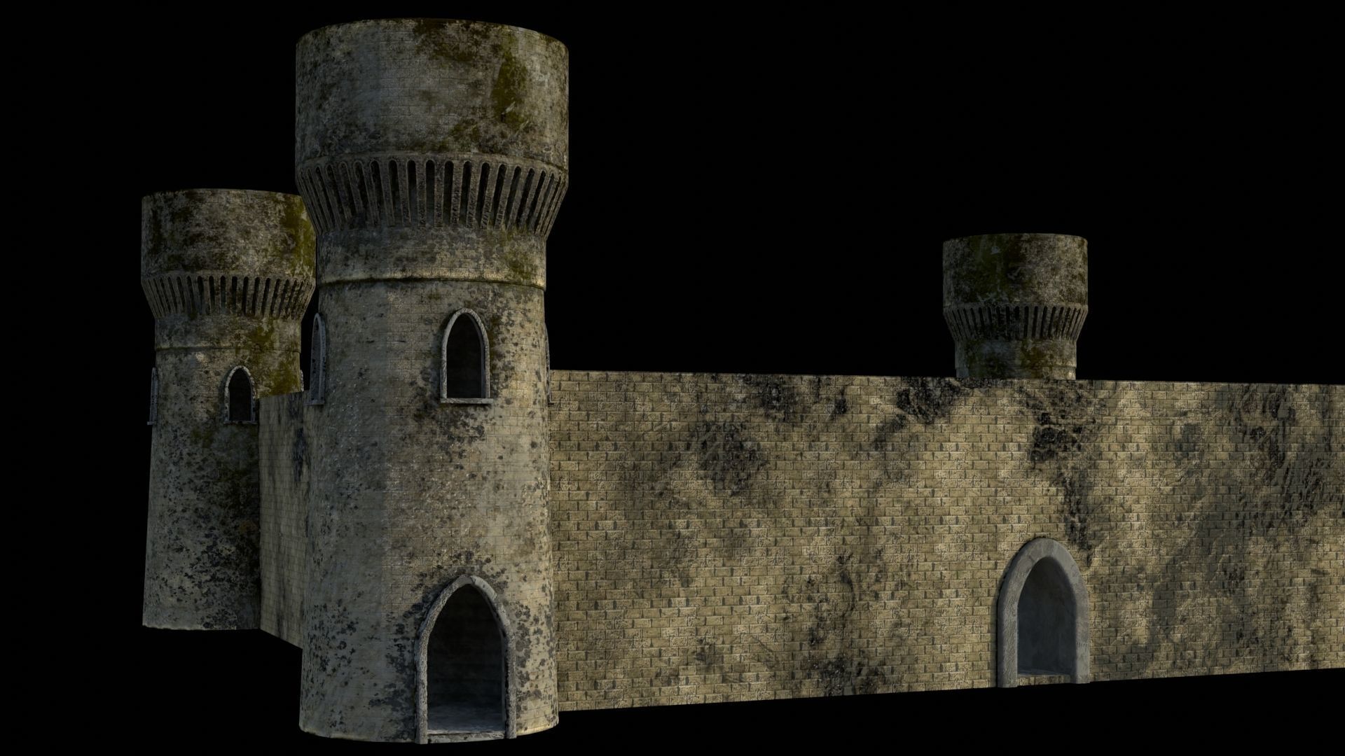 Castle 3D model textures 4K PBR -UE4 Low-poly 3D model_11
