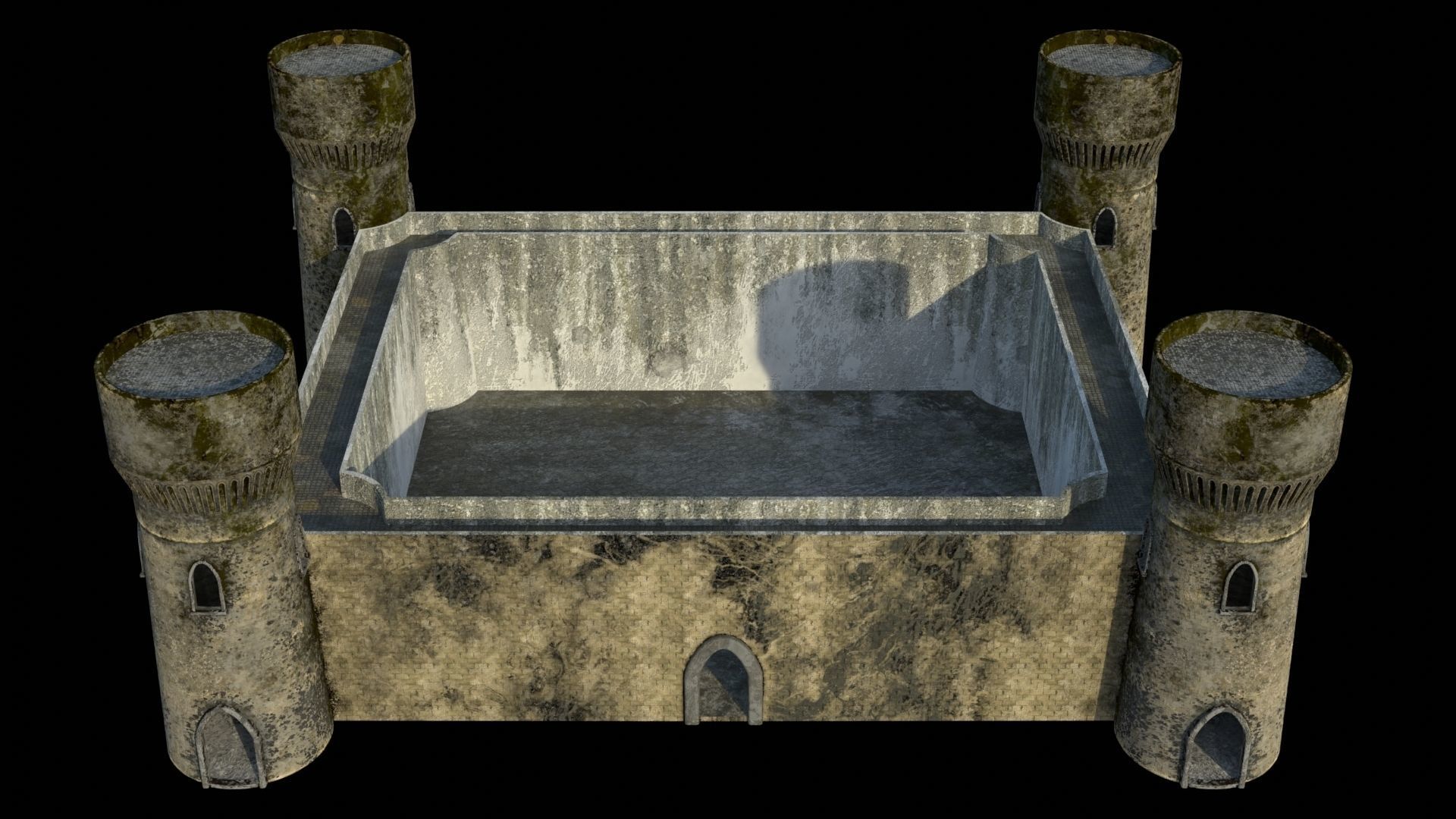 Castle 3D model textures 4K PBR -UE4 Low-poly 3D model_6