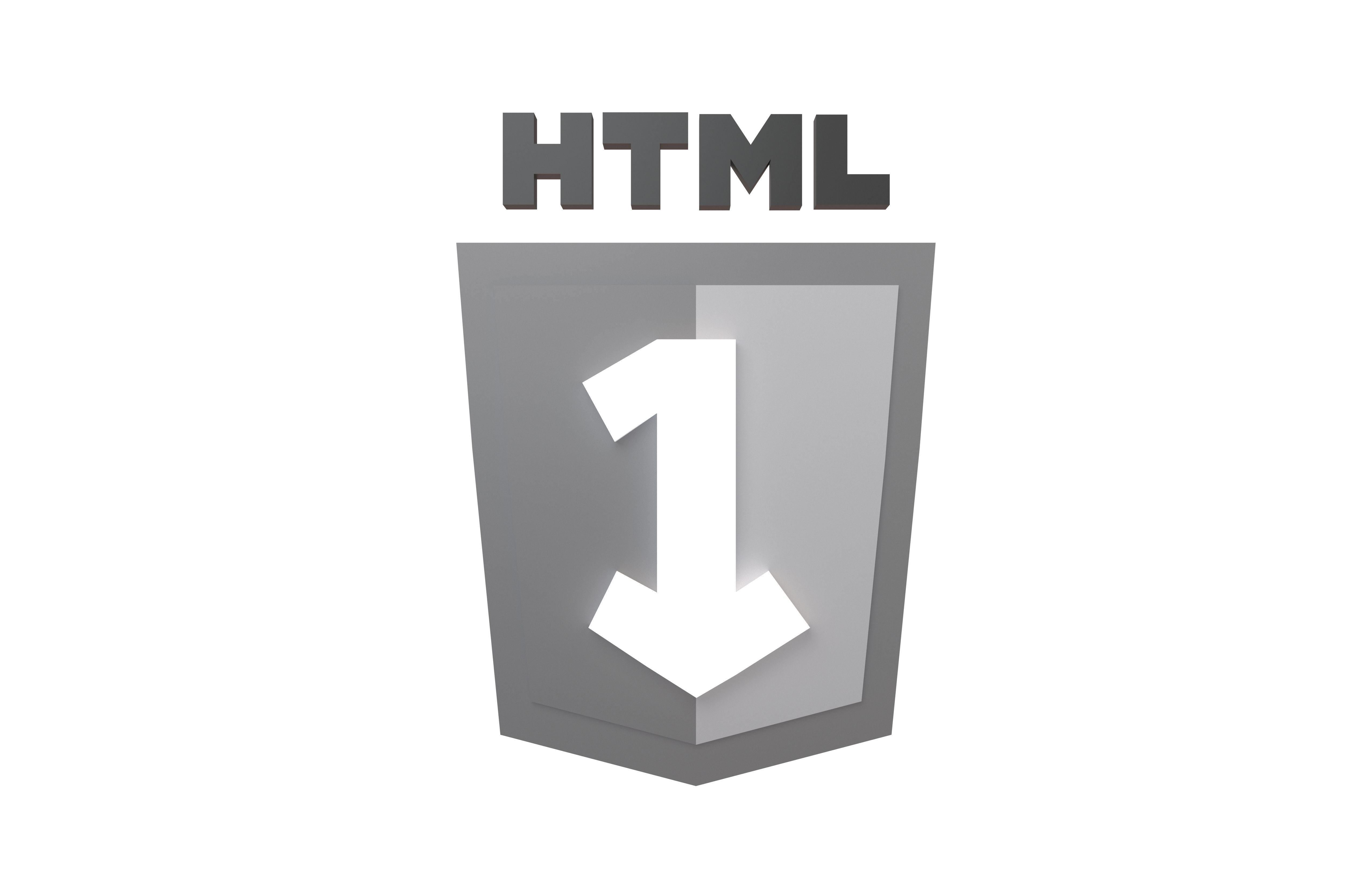 HTML 1 Logo v1 001 Low-poly 3D model_1