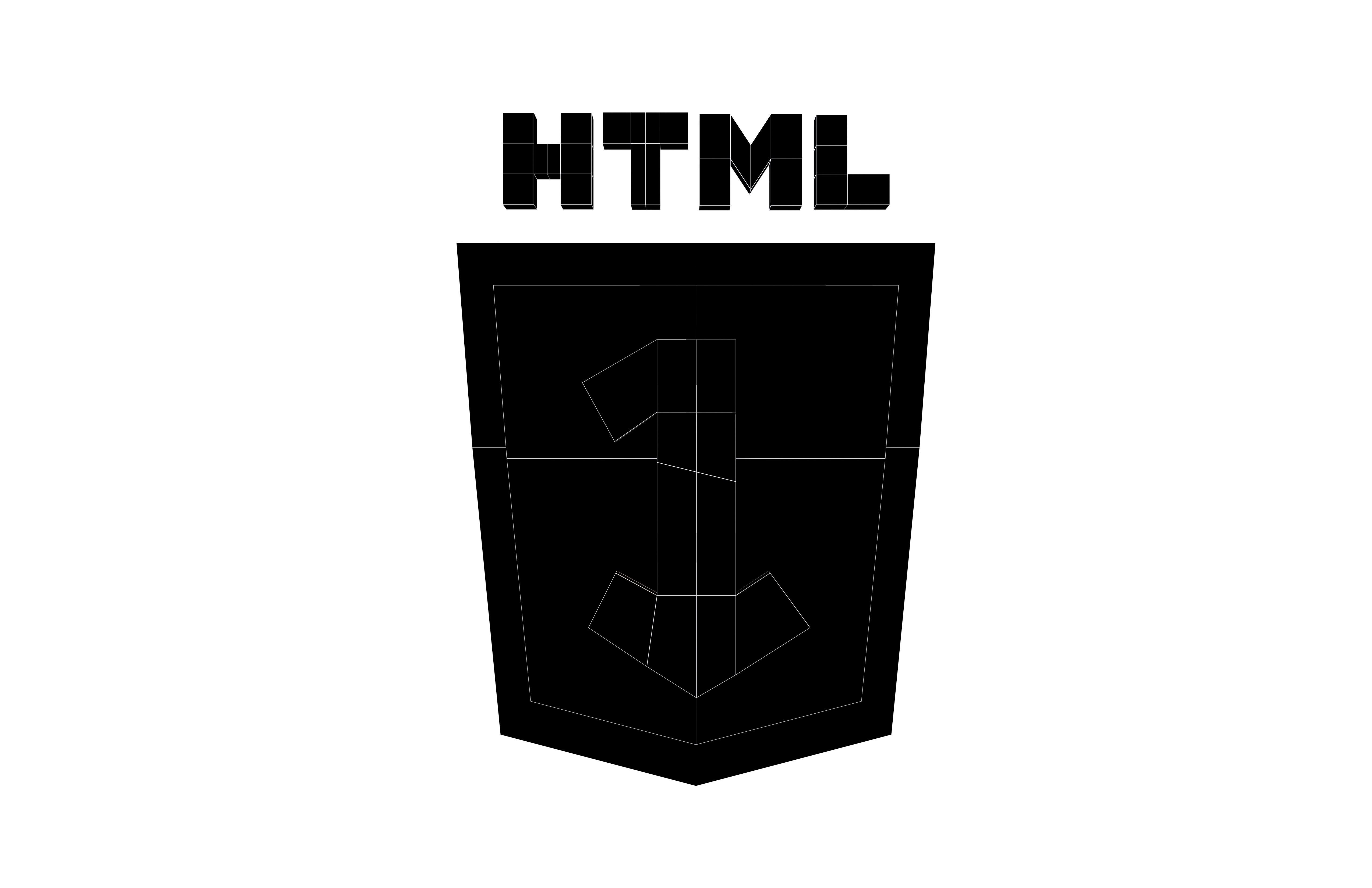 HTML 1 Logo v1 001 Low-poly 3D model_5